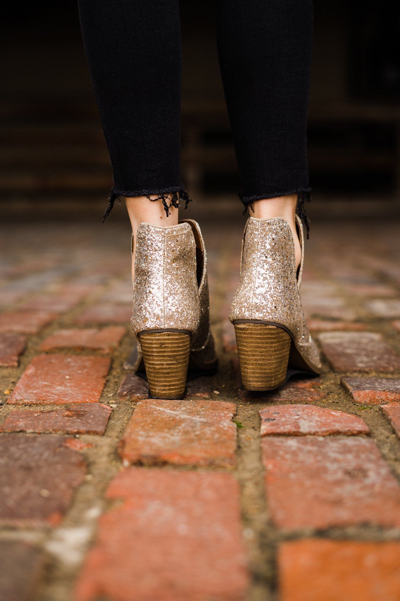 Fiera Glitter Booties in Gold 110 Fashion Boots Naughty Monkey- Tilden Co.