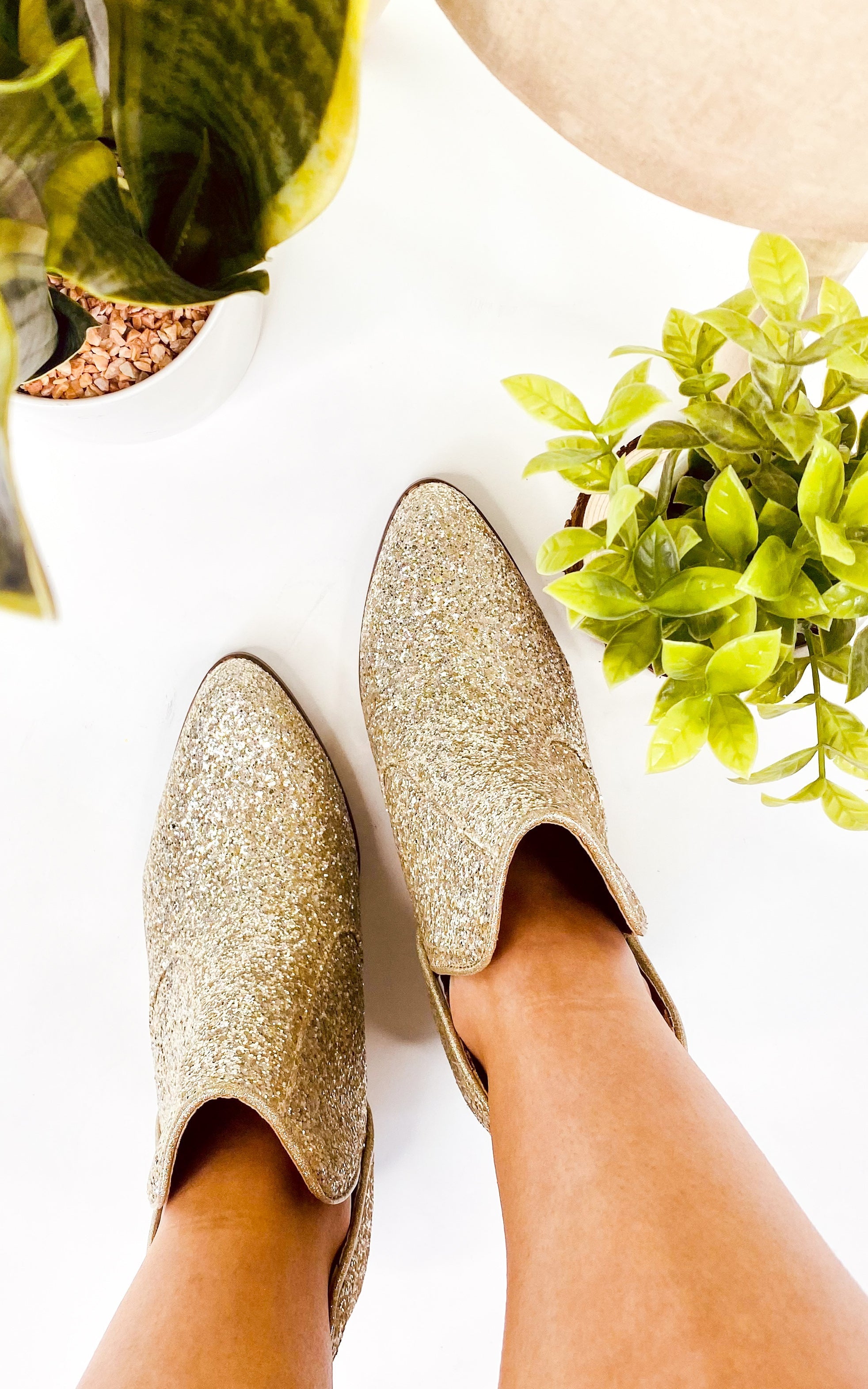 Fiera Glitter Booties in Gold 110 Fashion Boots Naughty Monkey- Tilden Co.