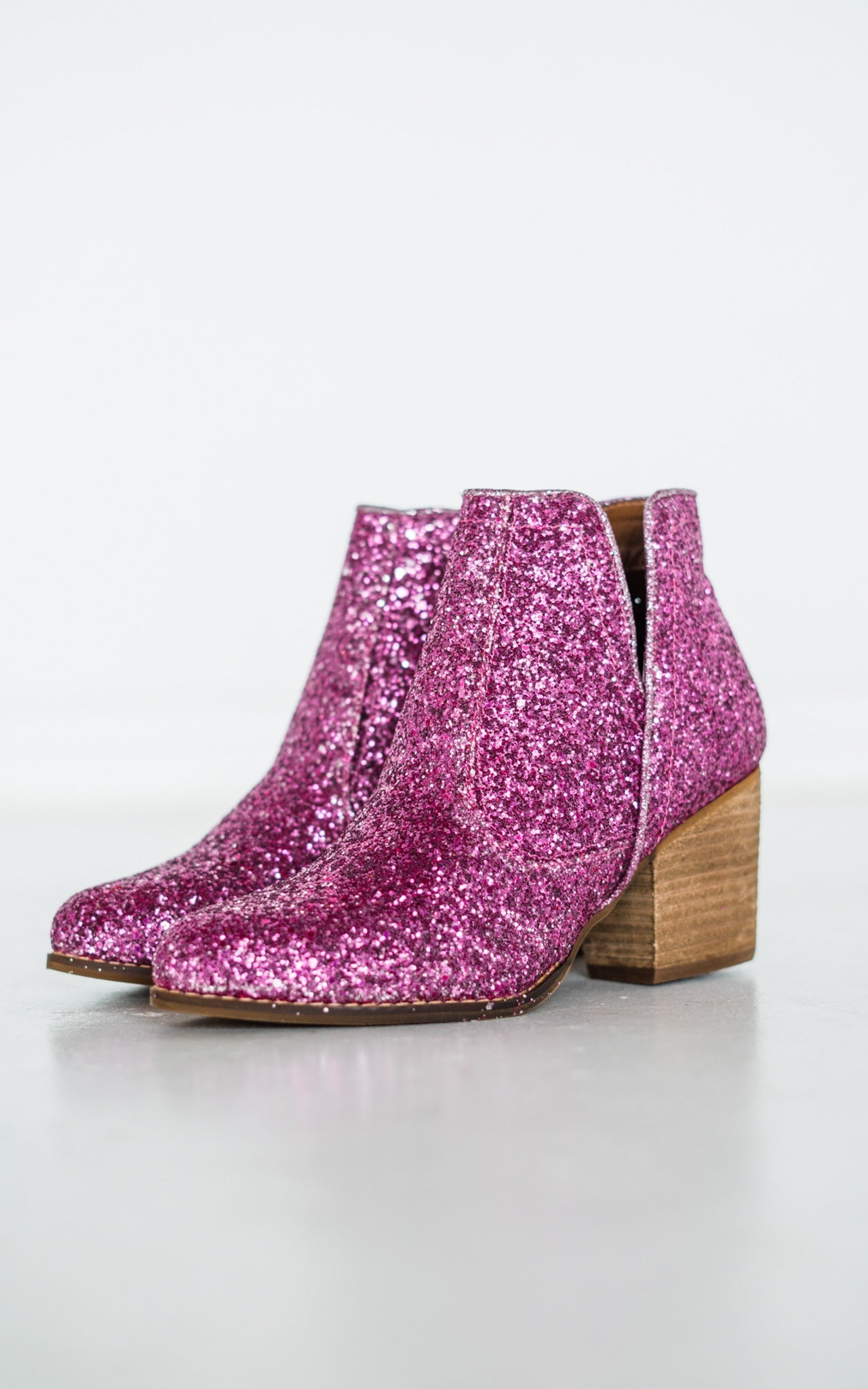 Fiera Glitter Booties in Pink 110 Fashion Boots Naughty Monkey- Tilden Co.