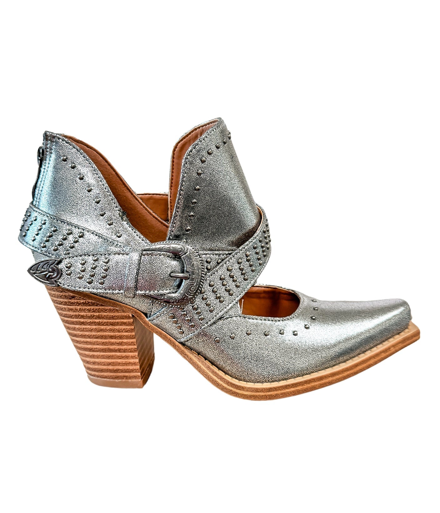 Fiona Ankle Boot in Silver    Shoes Ave Shops- Tilden Co.