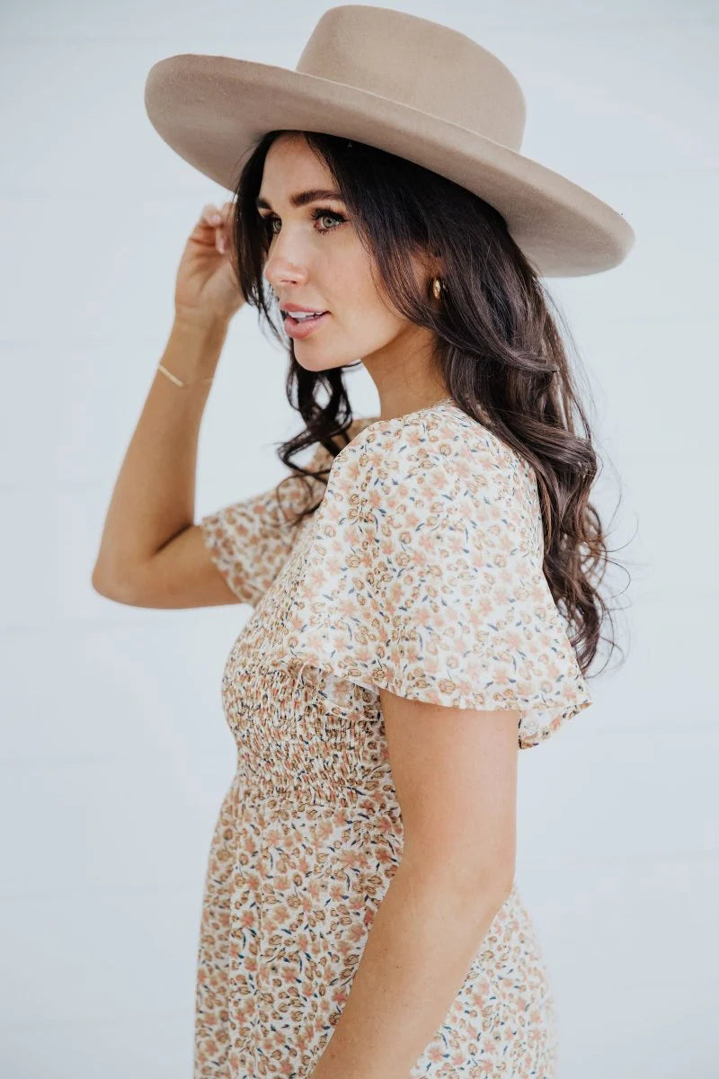 Floral Smocked Blouse in Blush Blossom    Shirts & Tops Mikarose- Tilden Co.