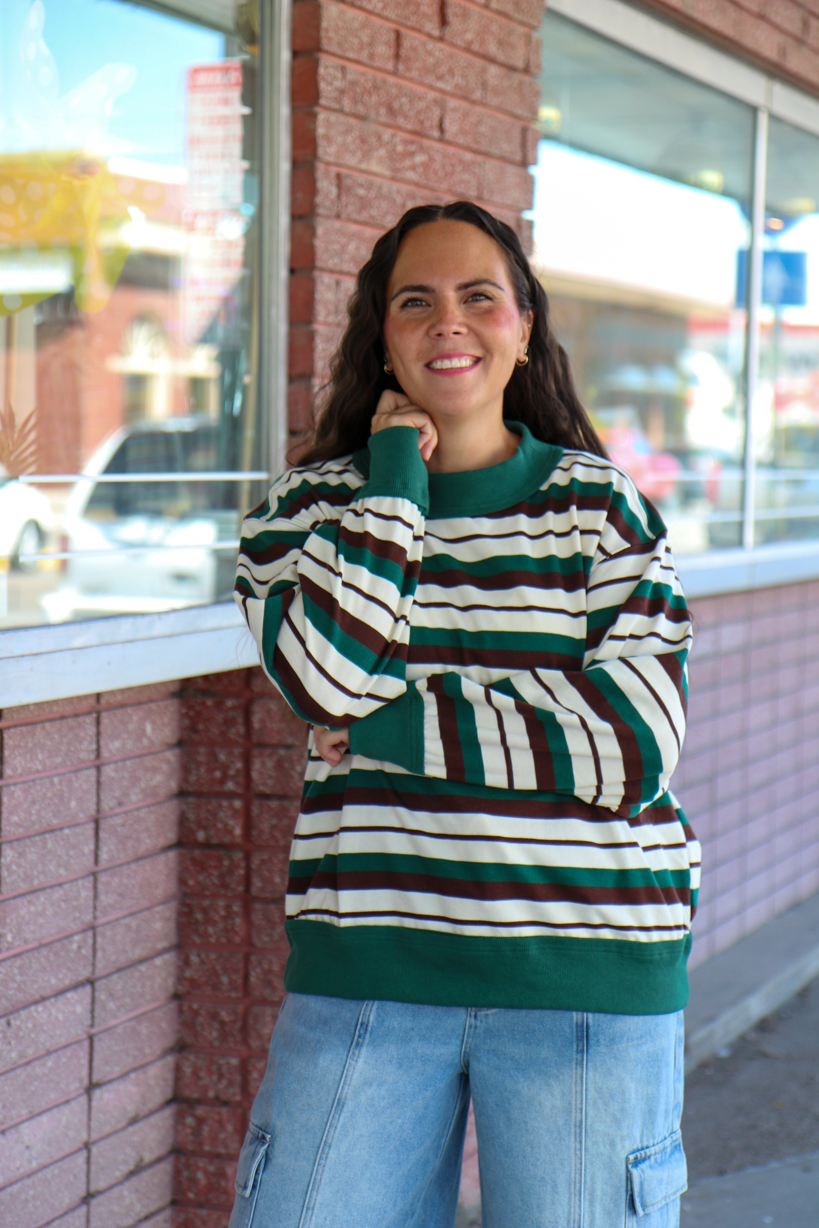French Terry Striped Sweatshirt Sweater Sewn and Seen- Tilden Co.