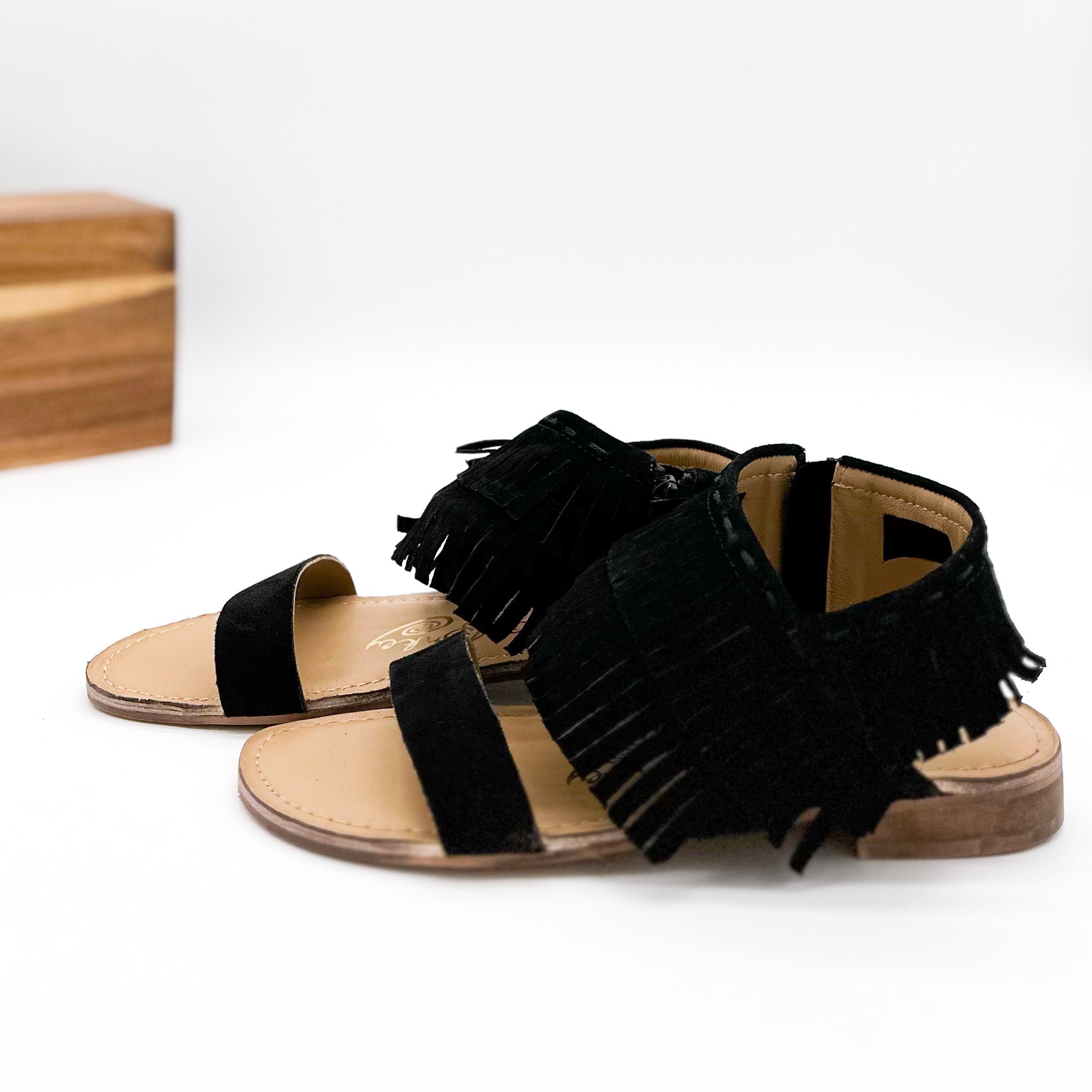 Fringe Star Sandal in Black 130 Sandals Naughty Monkey- Tilden Co.
