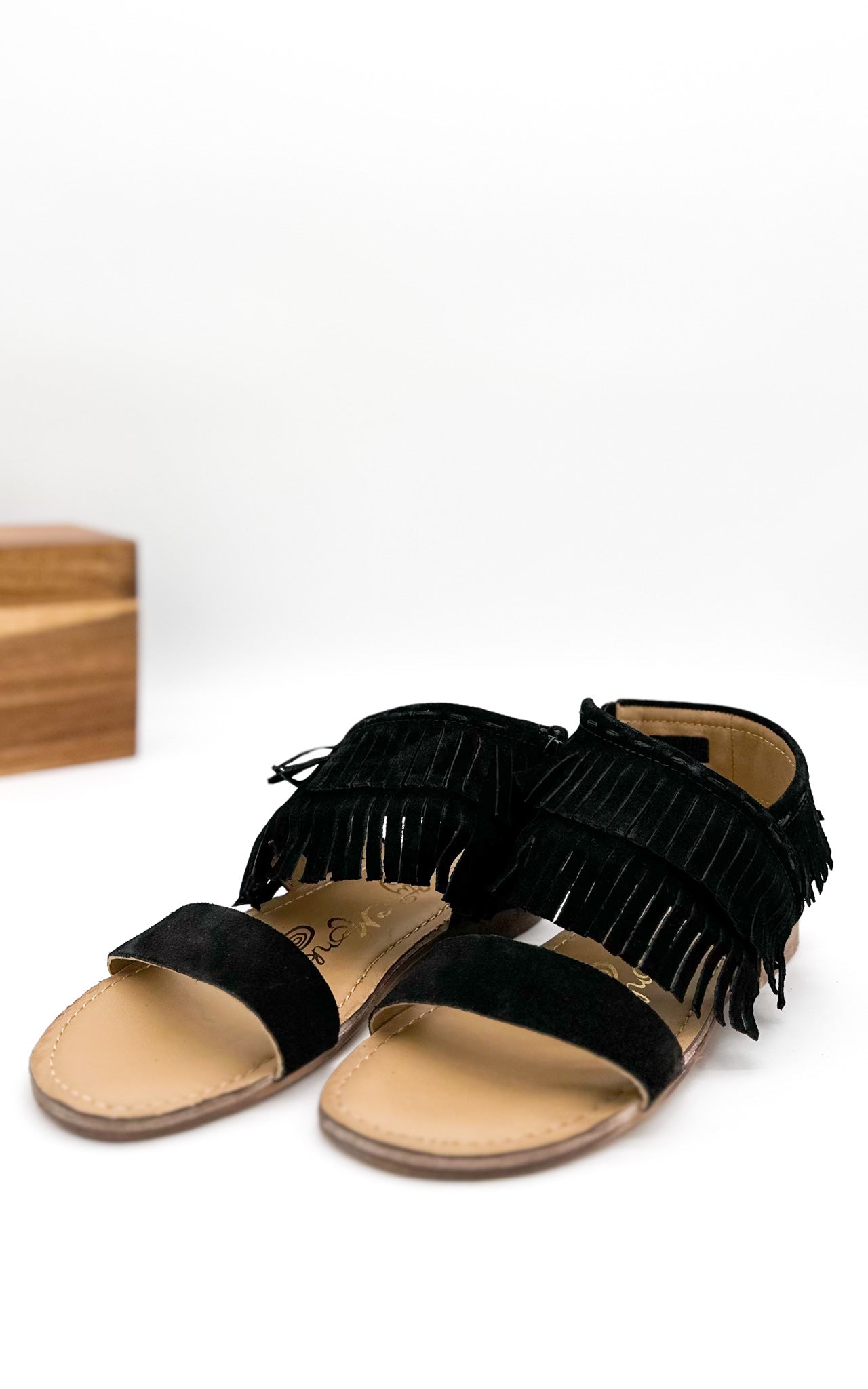 Fringe Star Sandal in Black 130 Sandals Naughty Monkey- Tilden Co.