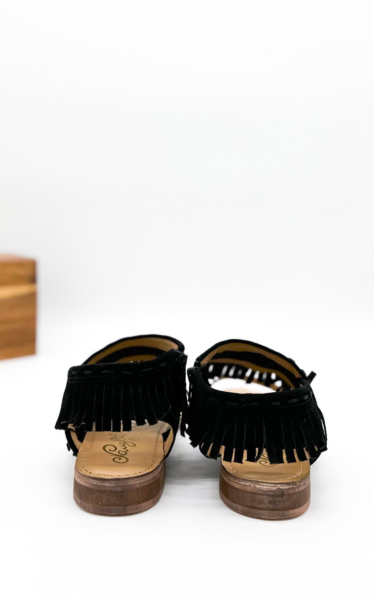 Fringe Star Sandal in Black 130 Sandals Naughty Monkey- Tilden Co.