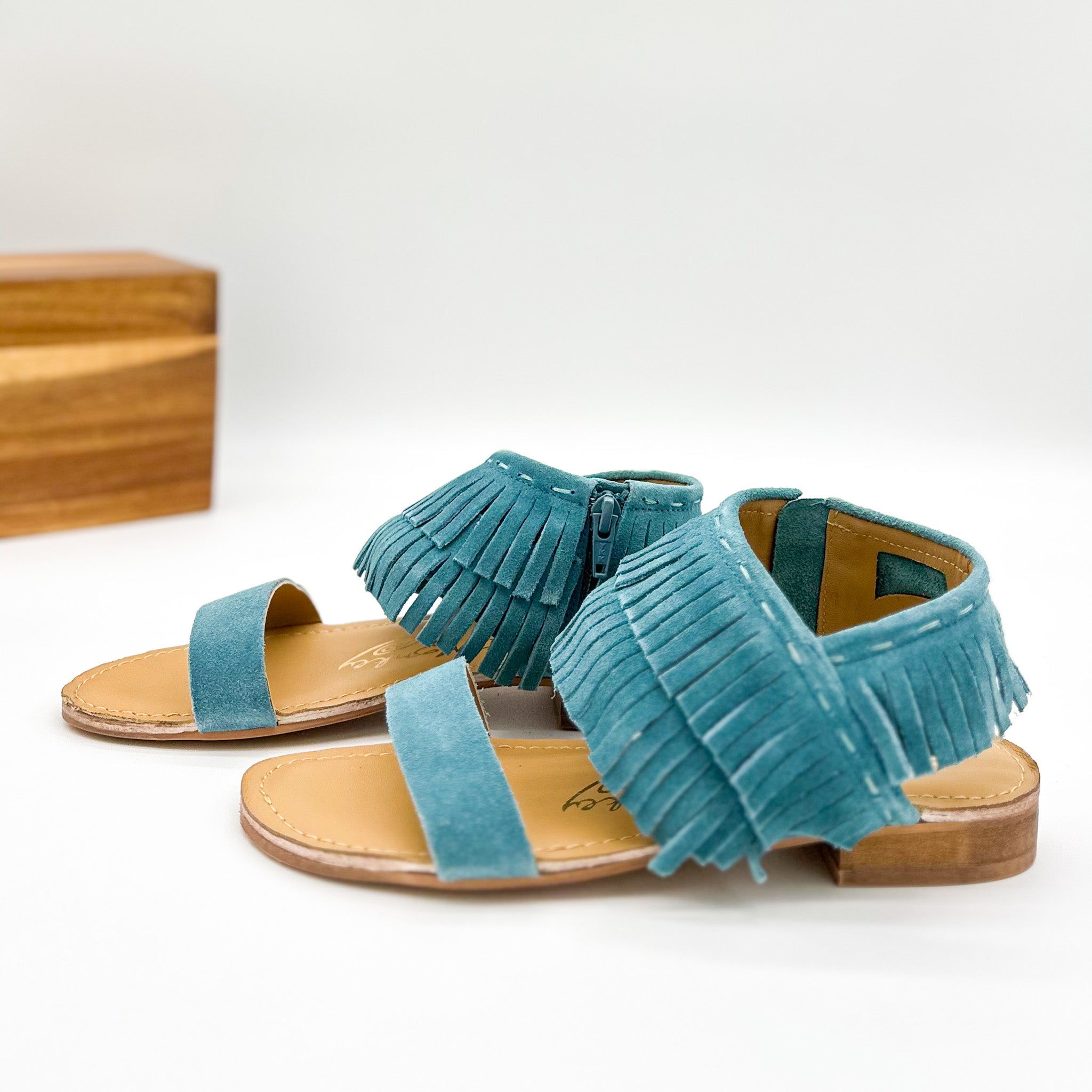 Fringe Star Sandal in Teal    Shoes Ave Shops- Tilden Co.