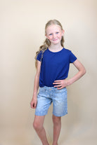 Girls Bermuda Jeans With All Over Print - Lt. Wash - Final Sale Jeans YMI Jeanswear- Tilden Co.