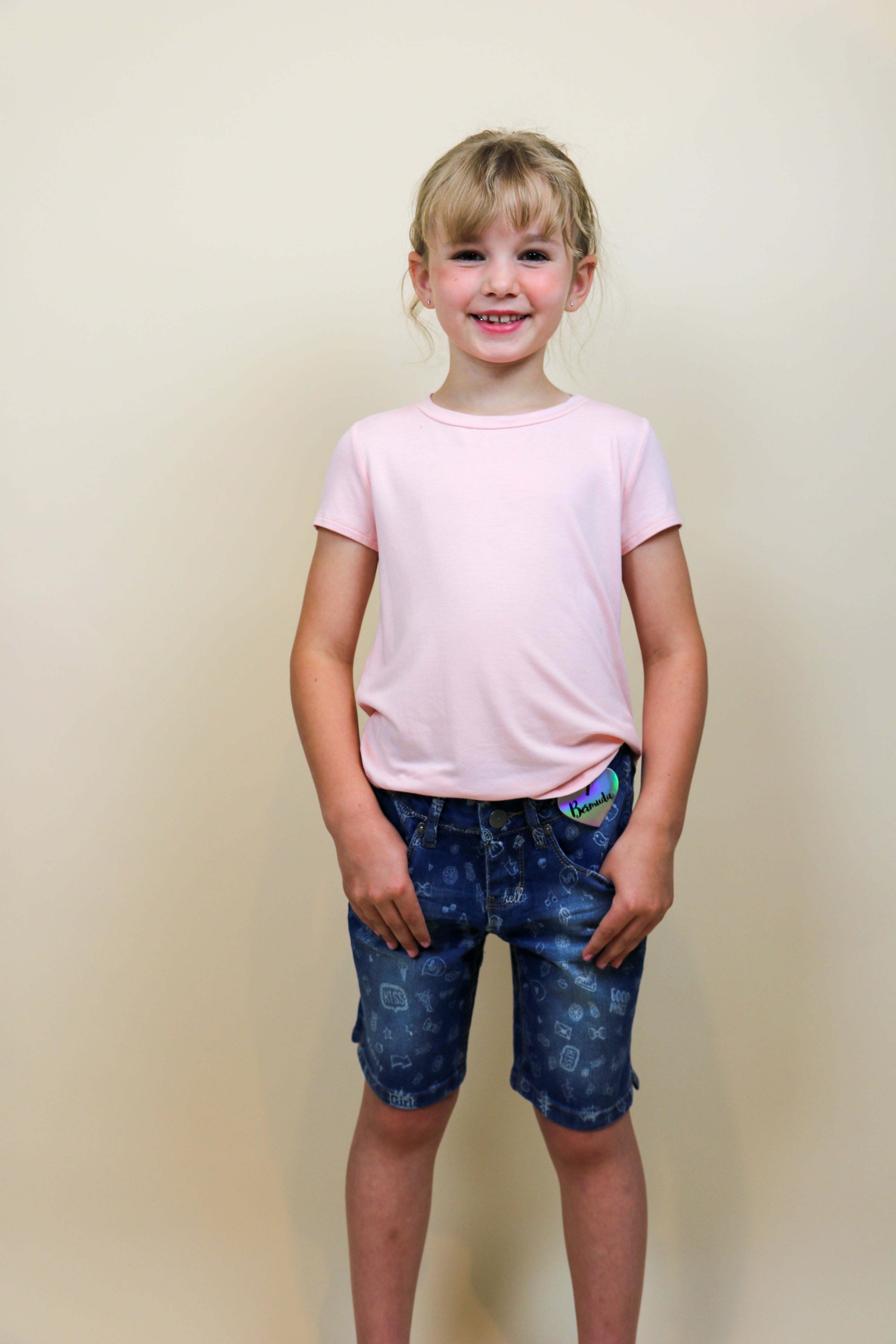 Kids Soft Short Sleeve Tee - Baby Pink Shirts & Tops Chris and Carol- Tilden Co.