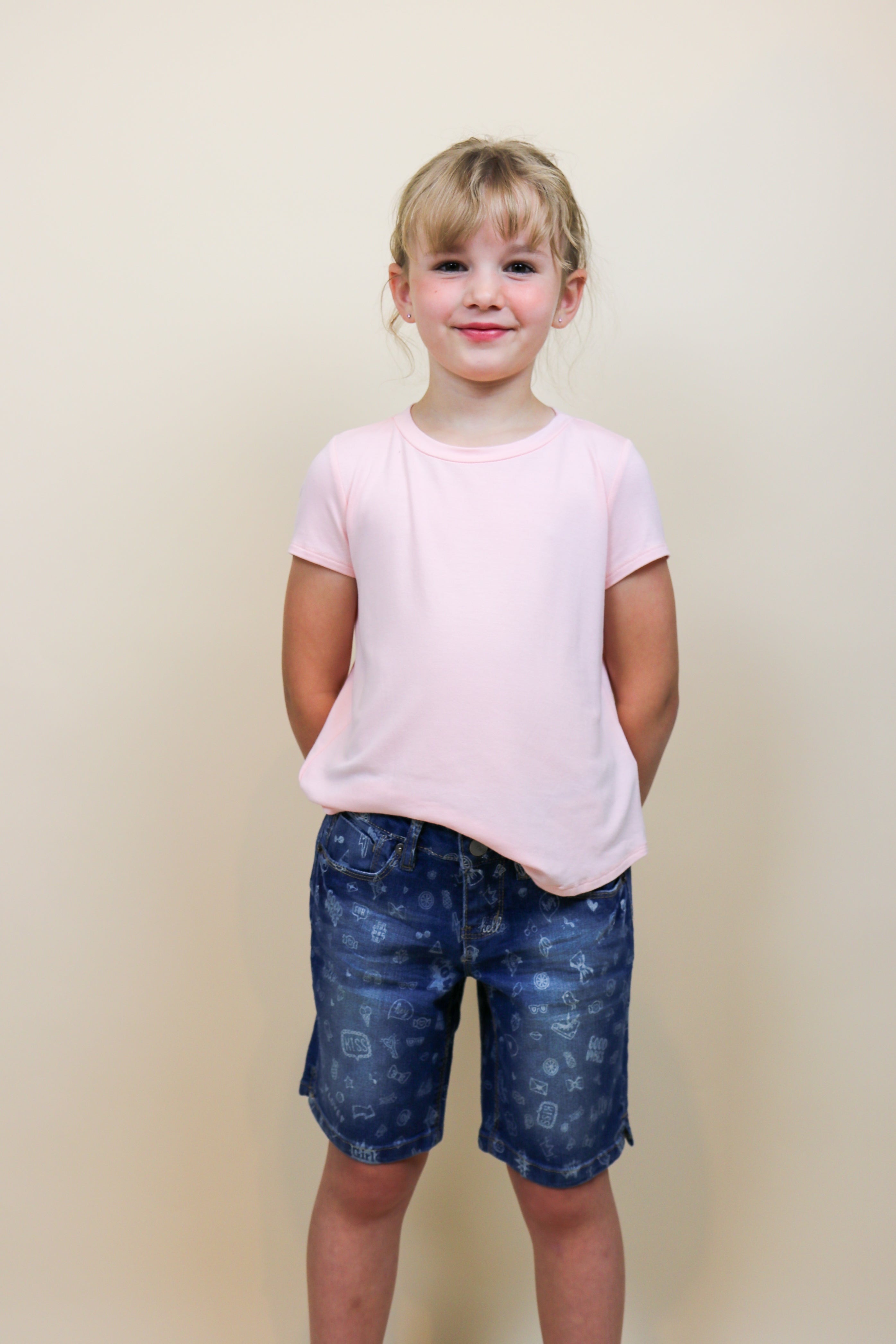Kids Soft Short Sleeve Tee - Baby Pink Shirts & Tops Chris and Carol- Tilden Co.