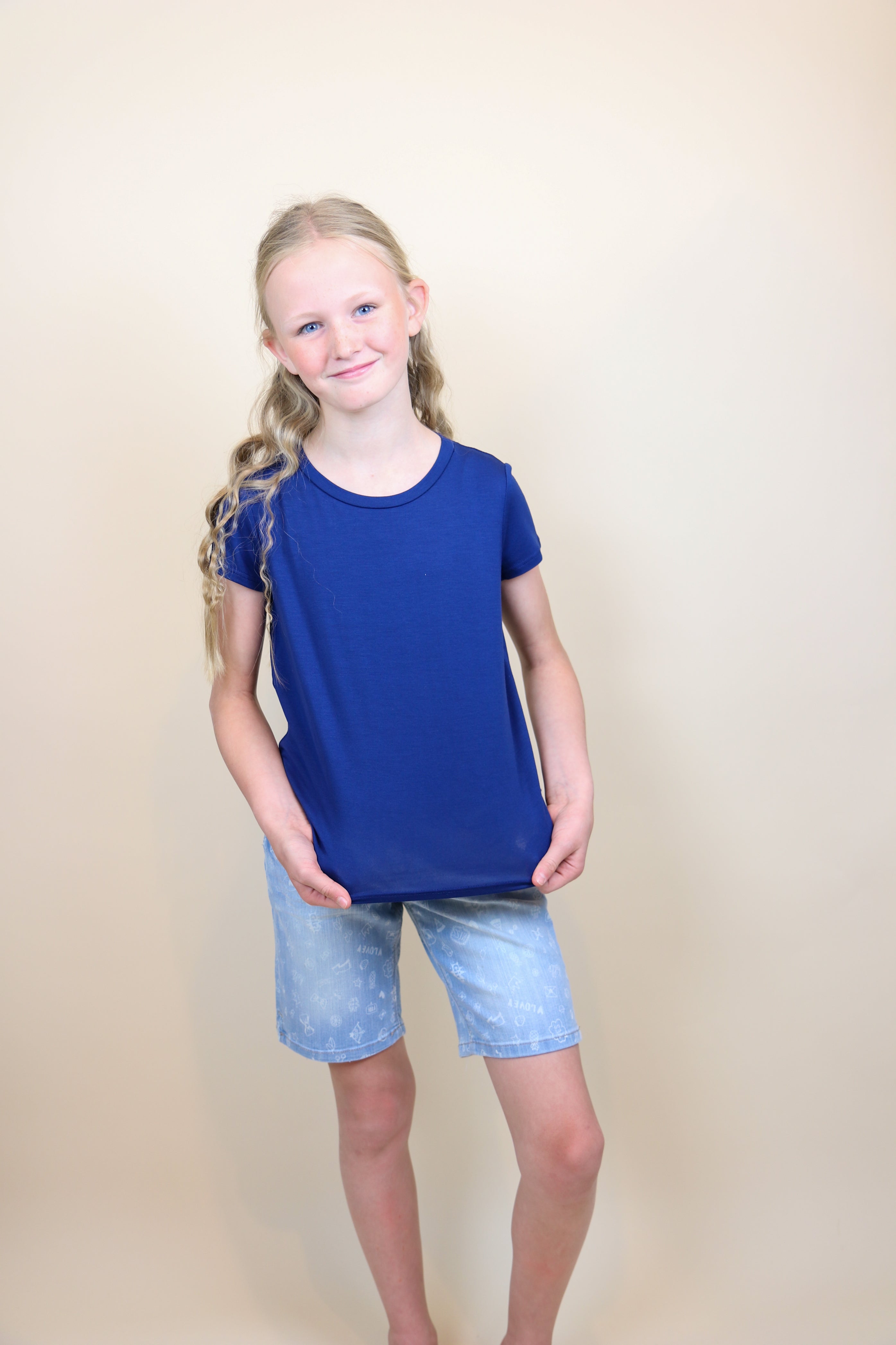 Kids Soft Short Sleeve Tee - Navy Shirts & Tops Chris and Carol- Tilden Co.