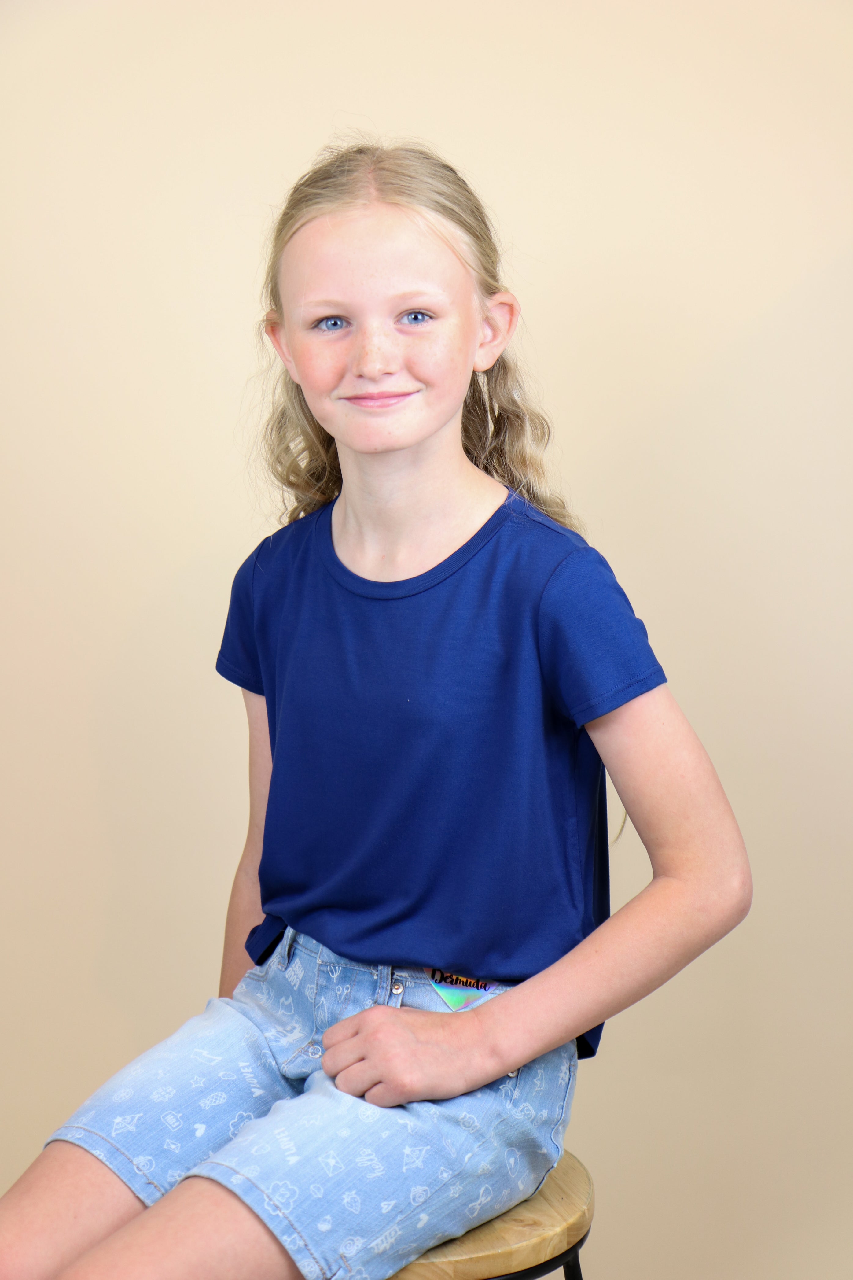 Kids Soft Short Sleeve Tee - Navy Shirts & Tops Chris and Carol- Tilden Co.