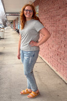Pointelle Top in Heather Lake T-Shirt Mikarose- Tilden Co.