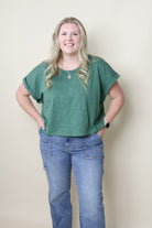 Slub Tee in Grass Green Short Sleeve Top Mikarose- Tilden Co.