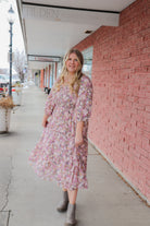 The Greta Dress in Lavender Lotus Midi Dress Mikarose- Tilden Co.