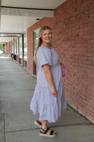 Serena Dress in Gray Check Dress Mikarose- Tilden Co.