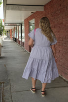 Serena Dress in Gray Check Dress Mikarose- Tilden Co.