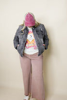 High Rise Crop Wide Leg Jean jeans Tea n Rose- Tilden Co.