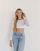 Crew Neck Long Sleeve Halftee Layering Top HALFTEE Layering Fashions- Tilden Co.