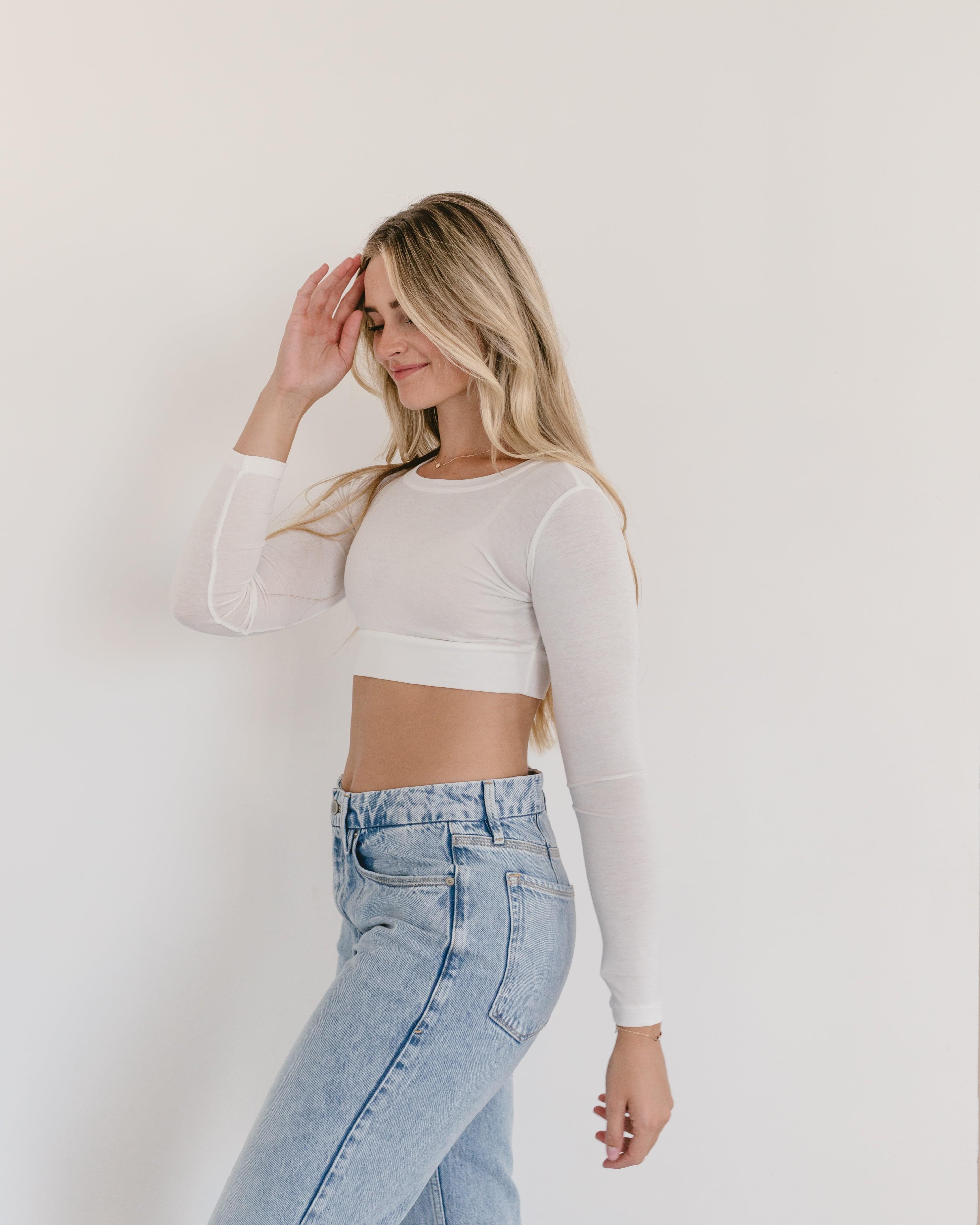 Crew Neck Long Sleeve Halftee Layering Top HALFTEE Layering Fashions- Tilden Co.