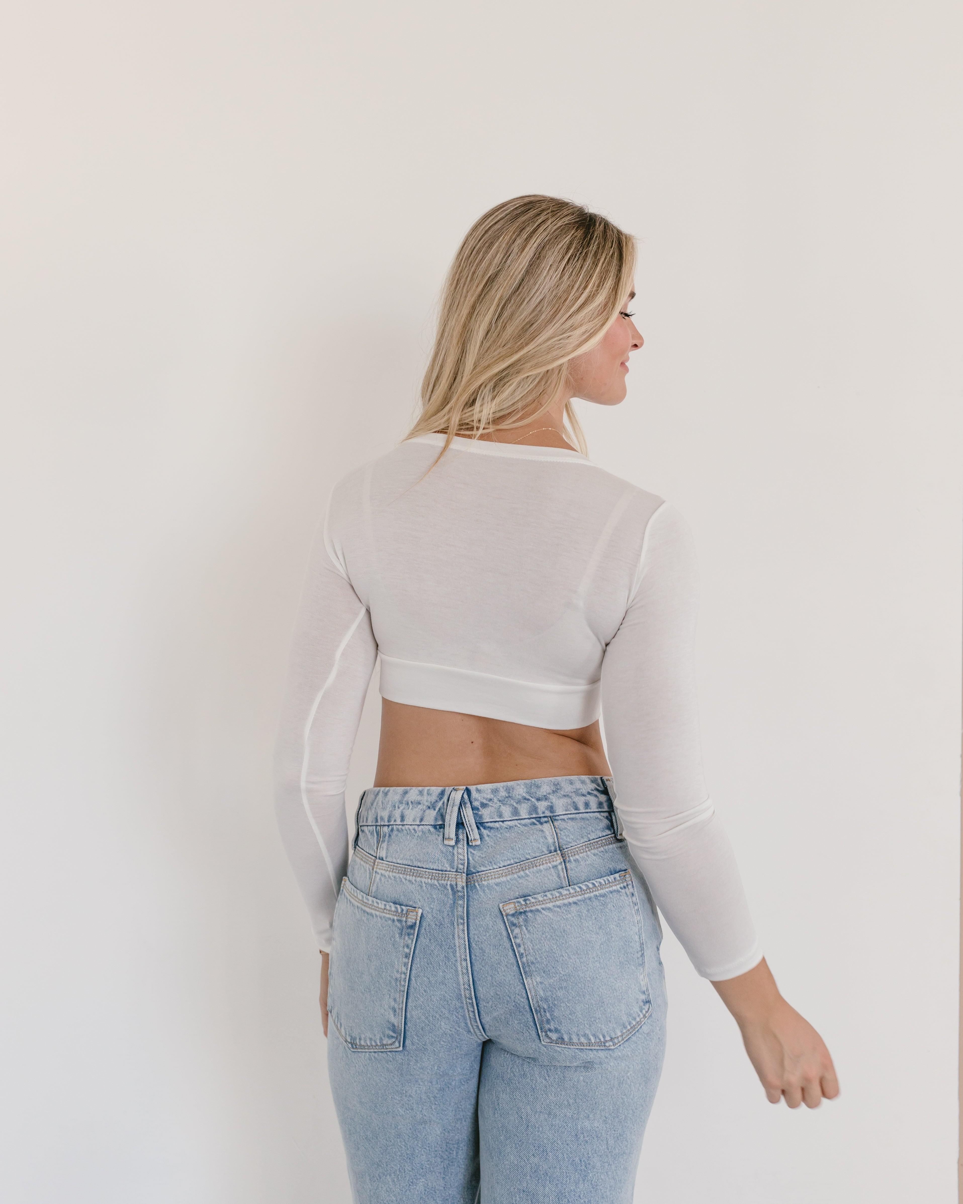 Crew Neck Long Sleeve Halftee Layering Top HALFTEE Layering Fashions- Tilden Co.