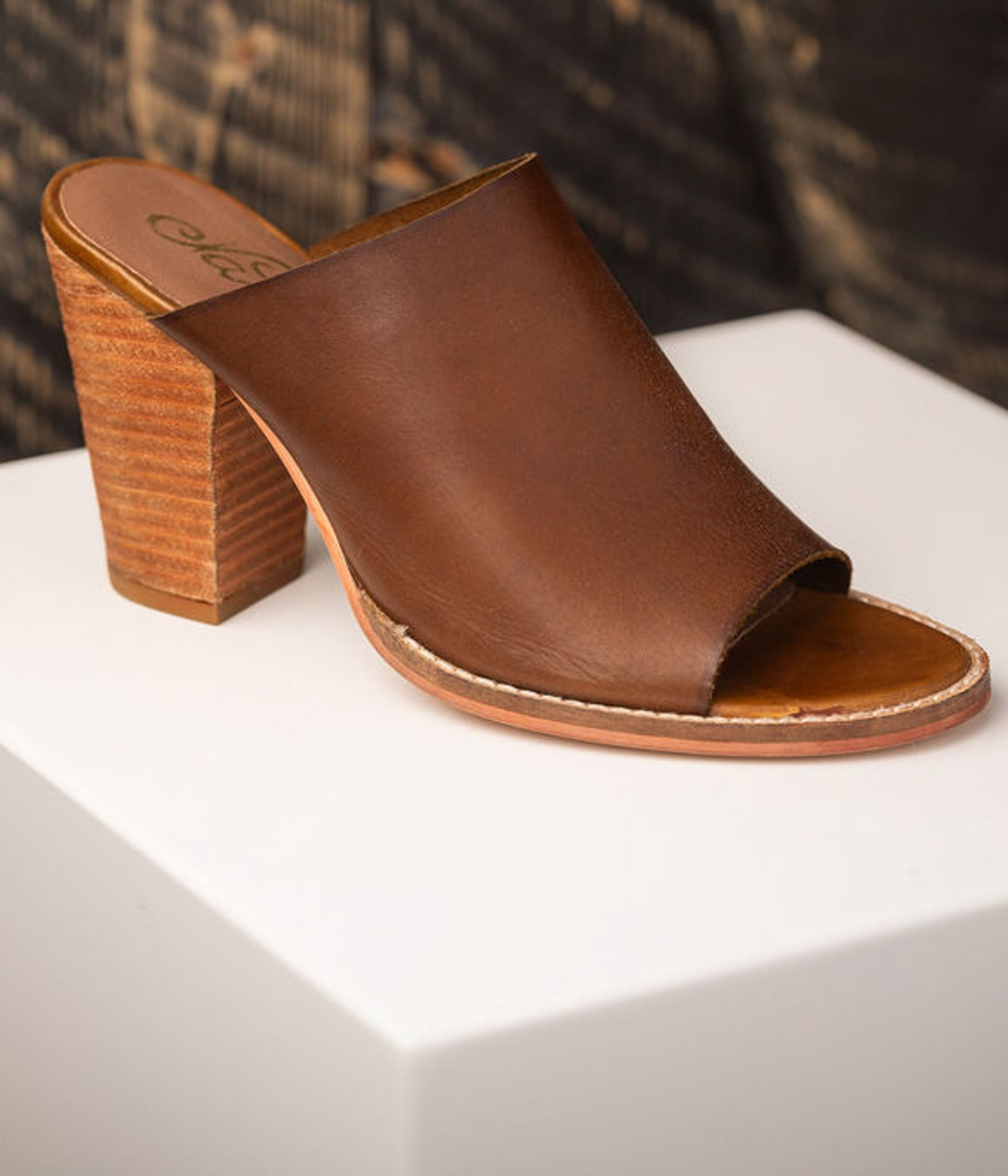 Hallie Heeled Sandal in Tan 140 Wedges Naughty Monkey- Tilden Co.