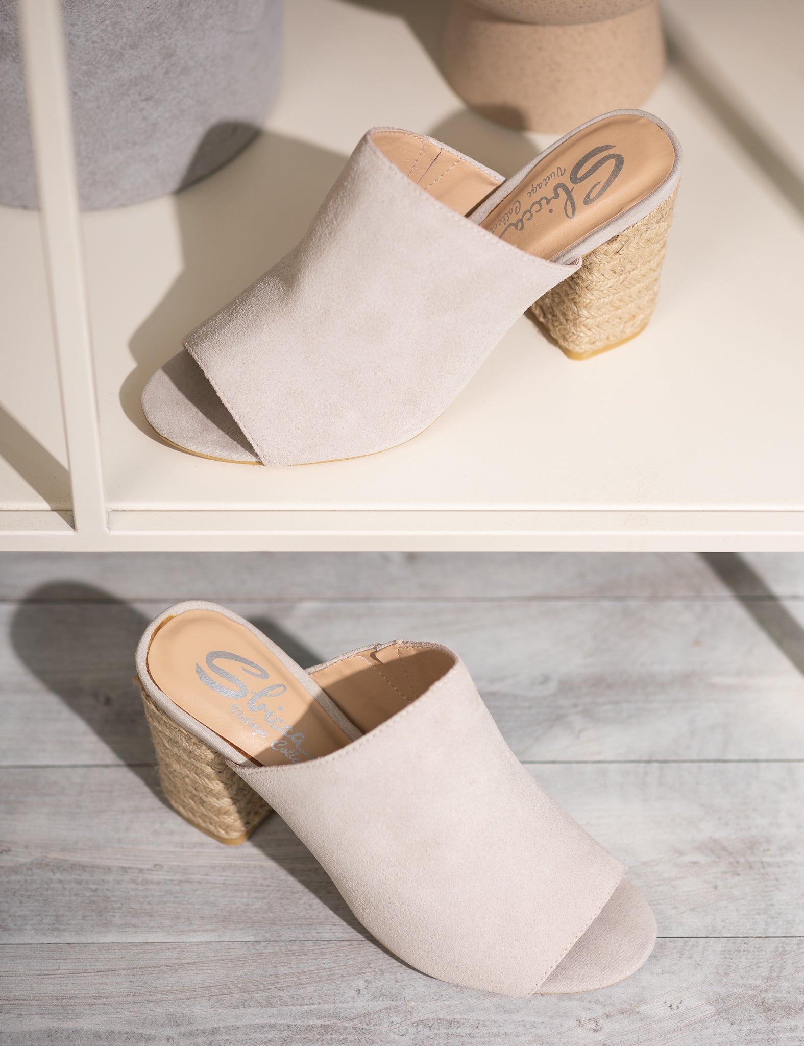 Helena Heeled Sandal in Ice Suede    Shoes Ave Shops- Tilden Co.