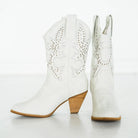 Houston Western Boots in White 110 Fashion Boots Naughty Monkey- Tilden Co.