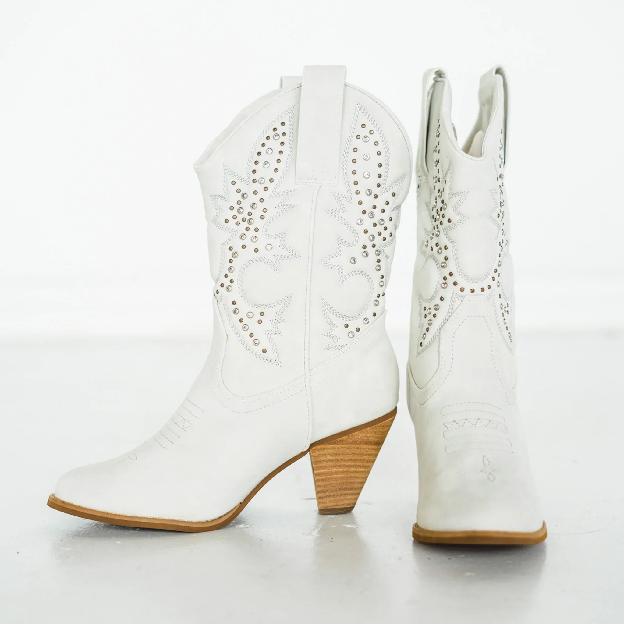 Houston Western Boots in White 110 Fashion Boots Naughty Monkey- Tilden Co.