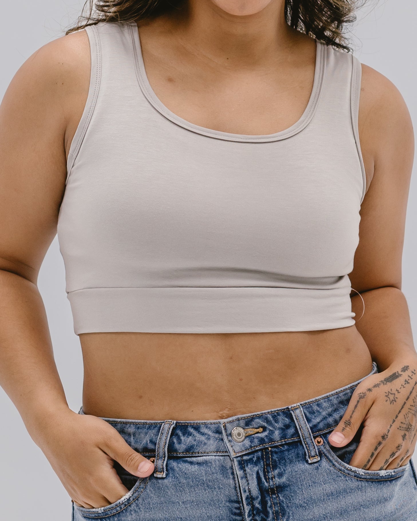 Classic Wide Strap Tank Halftee Gray / XS Gray XS Layering Top HALFTEE Layering Fashions- Tilden Co.