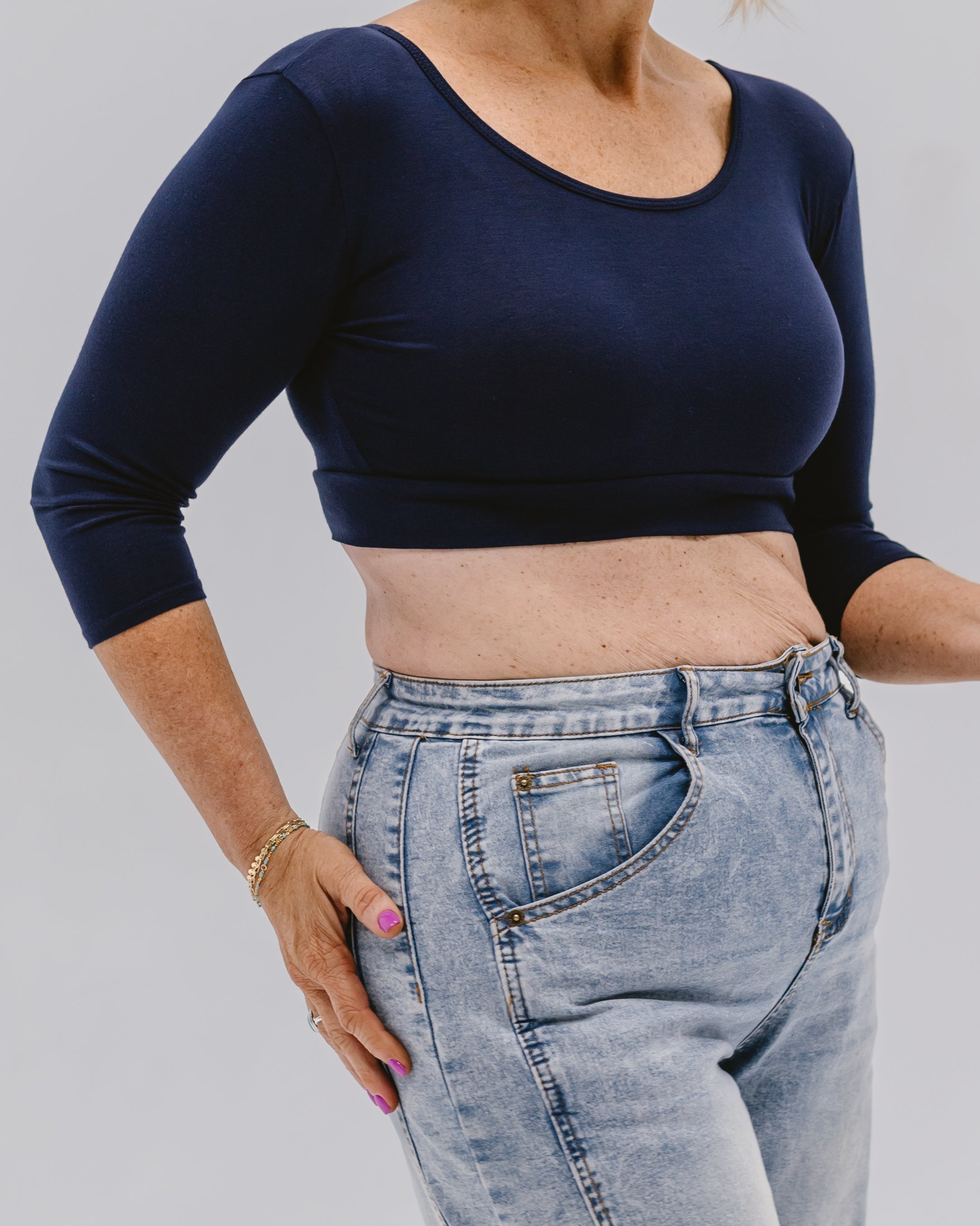 Classic 3/4 Sleeve Halftee Layering Top HALFTEE Layering Fashions- Tilden Co.