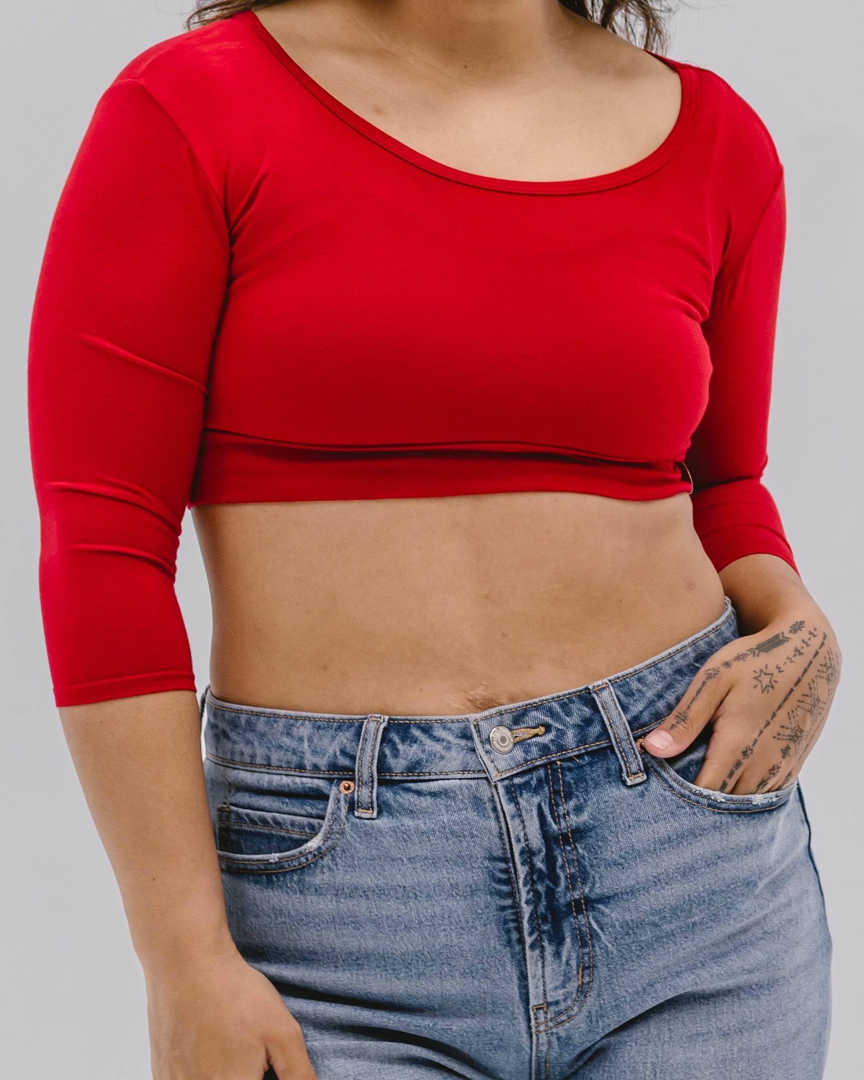 Classic 3/4 Sleeve Halftee Layering Top HALFTEE Layering Fashions- Tilden Co.