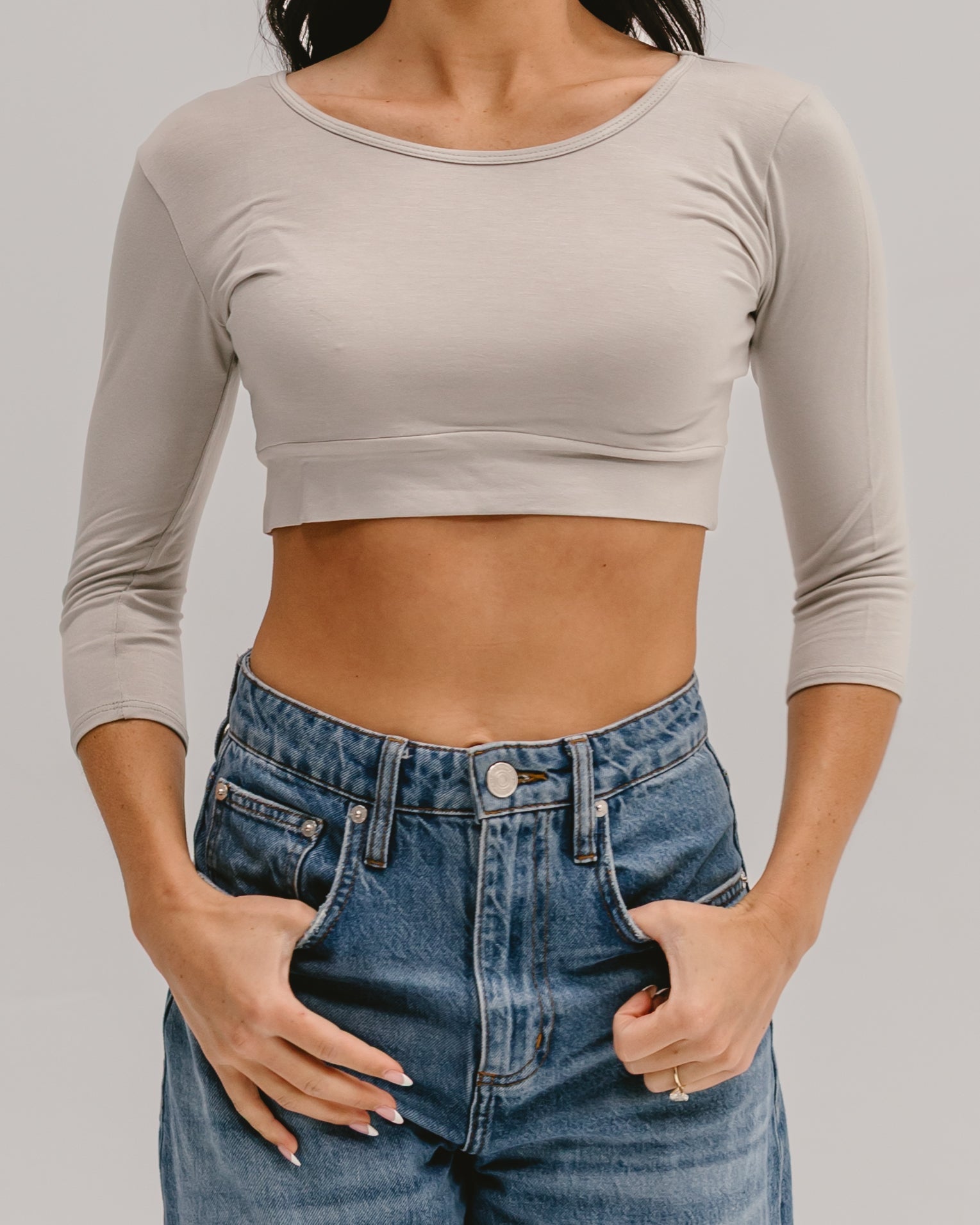 Classic 3/4 Sleeve Halftee Layering Top HALFTEE Layering Fashions- Tilden Co.