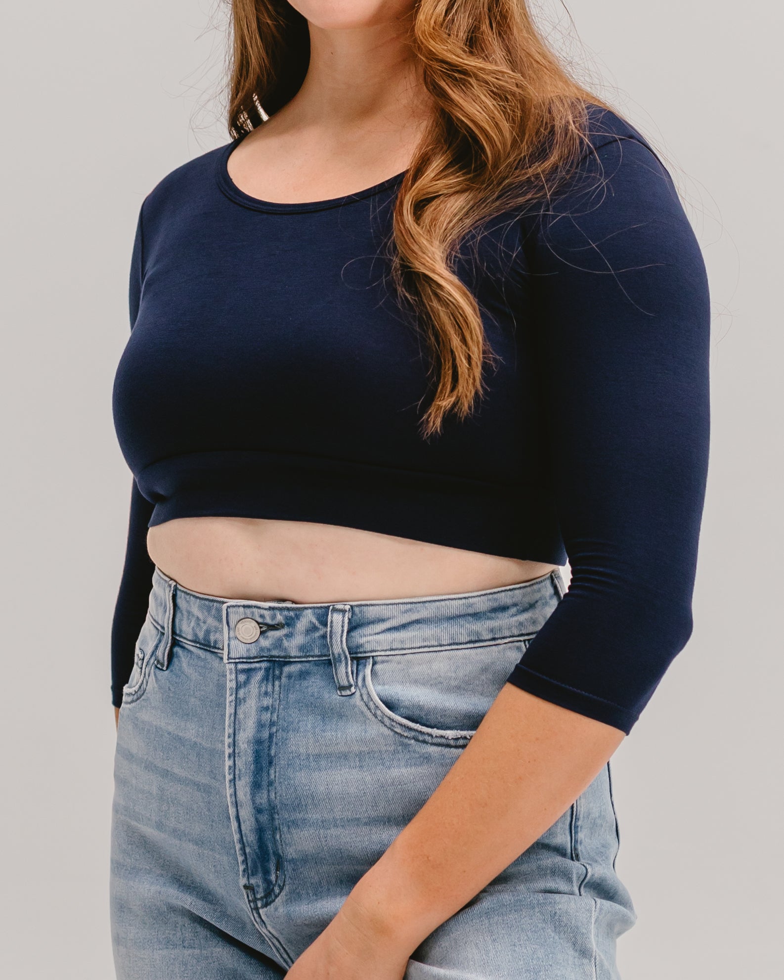 Classic 3/4 Sleeve Halftee Layering Top HALFTEE Layering Fashions- Tilden Co.