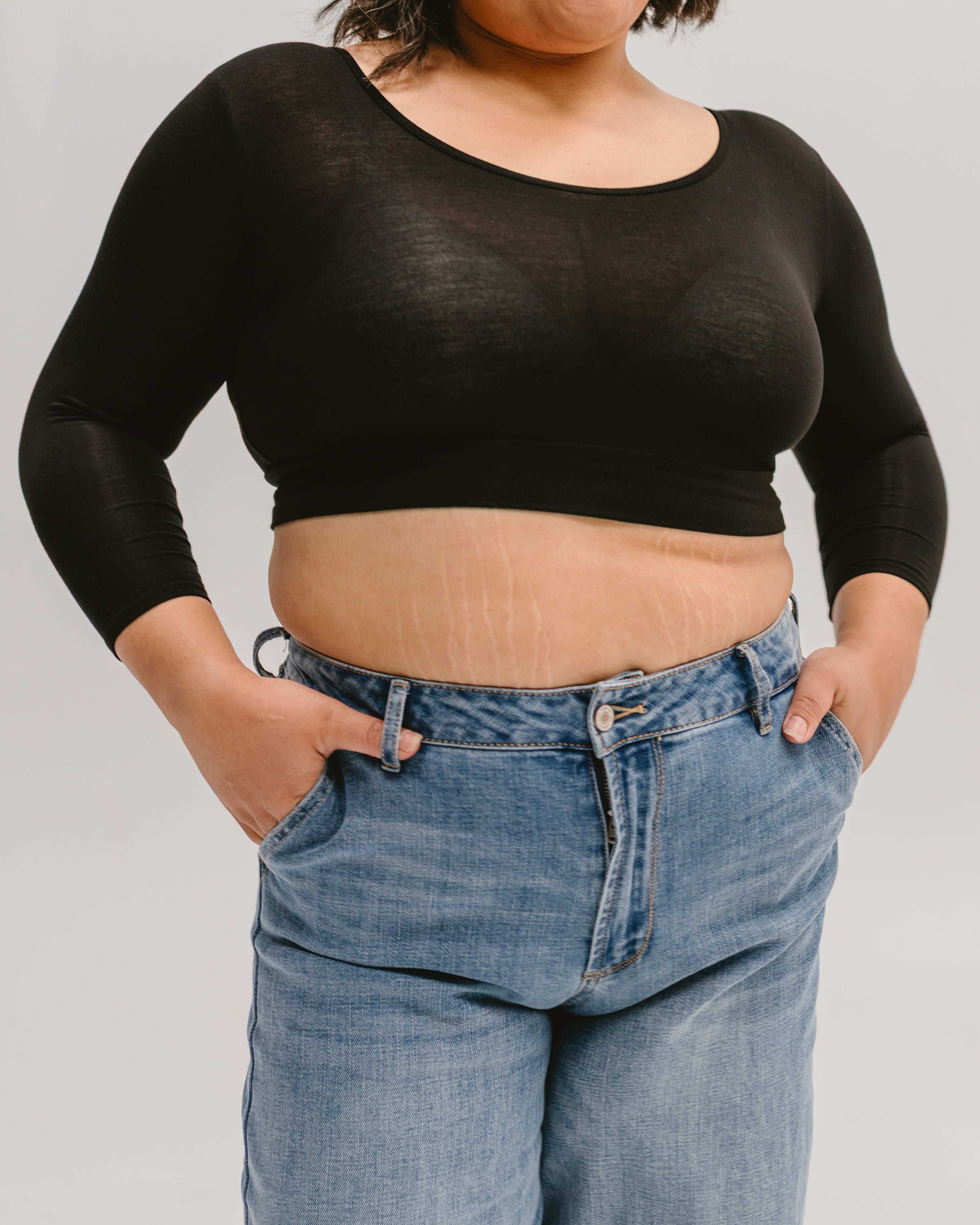 Classic 3/4 Sleeve Halftee Layering Top HALFTEE Layering Fashions- Tilden Co.