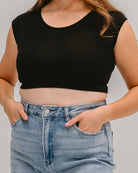 Classic Basic Cap Sleeve Black / XS Black XS Layering Top HALFTEE Layering Fashions- Tilden Co.