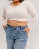 Classic Long Sleeve Halftee White / L White L Layering Top HALFTEE Layering Fashions- Tilden Co.