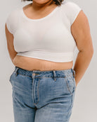 Classic Basic Cap Sleeve White / XS White XS Layering Top HALFTEE Layering Fashions- Tilden Co.