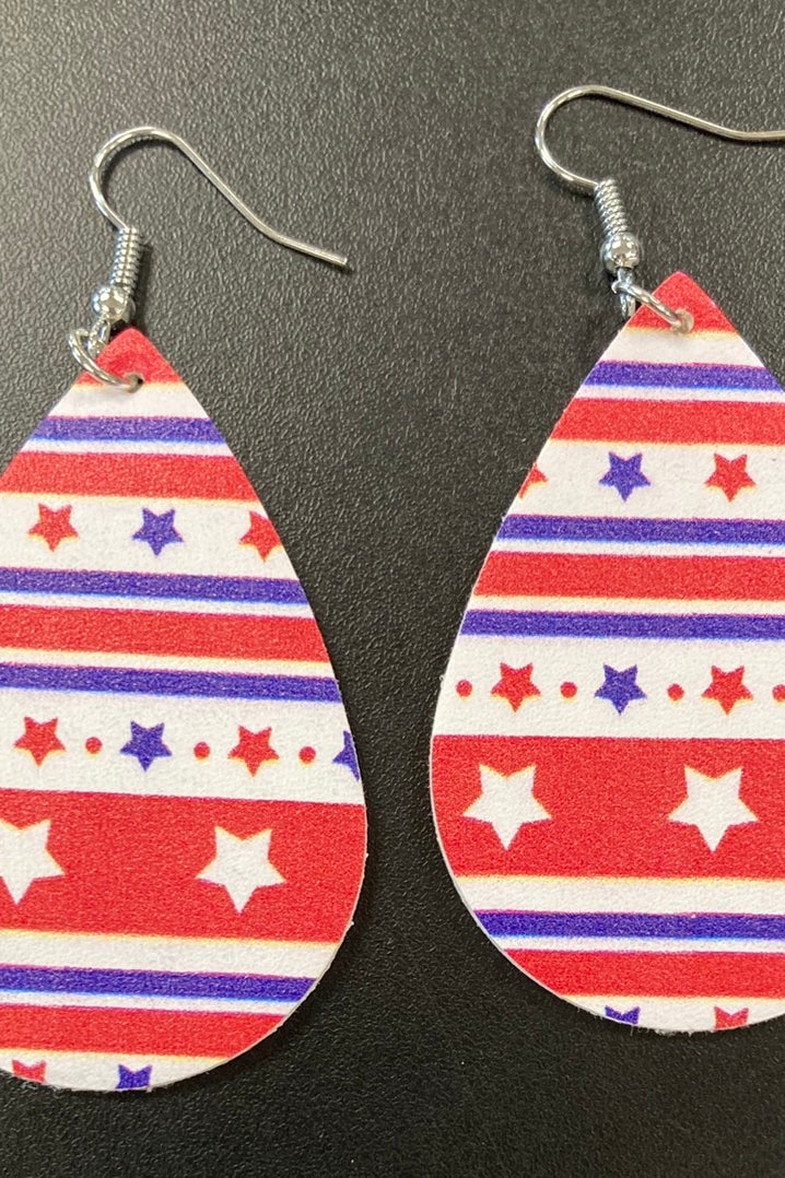 Patriotic 4 Faux Leather Earrings     Daydreamer Creations- Tilden Co.