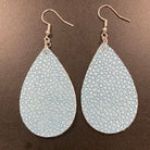 Blue Textured Faux Leather Earrings     Daydreamer Creations- Tilden Co.