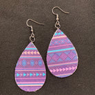 Purple Aztec Faux Leather Earrings     Daydreamer Creations- Tilden Co.