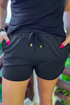 Black Drawstring Everyday Shorts Shorts Jess Lea- Tilden Co.