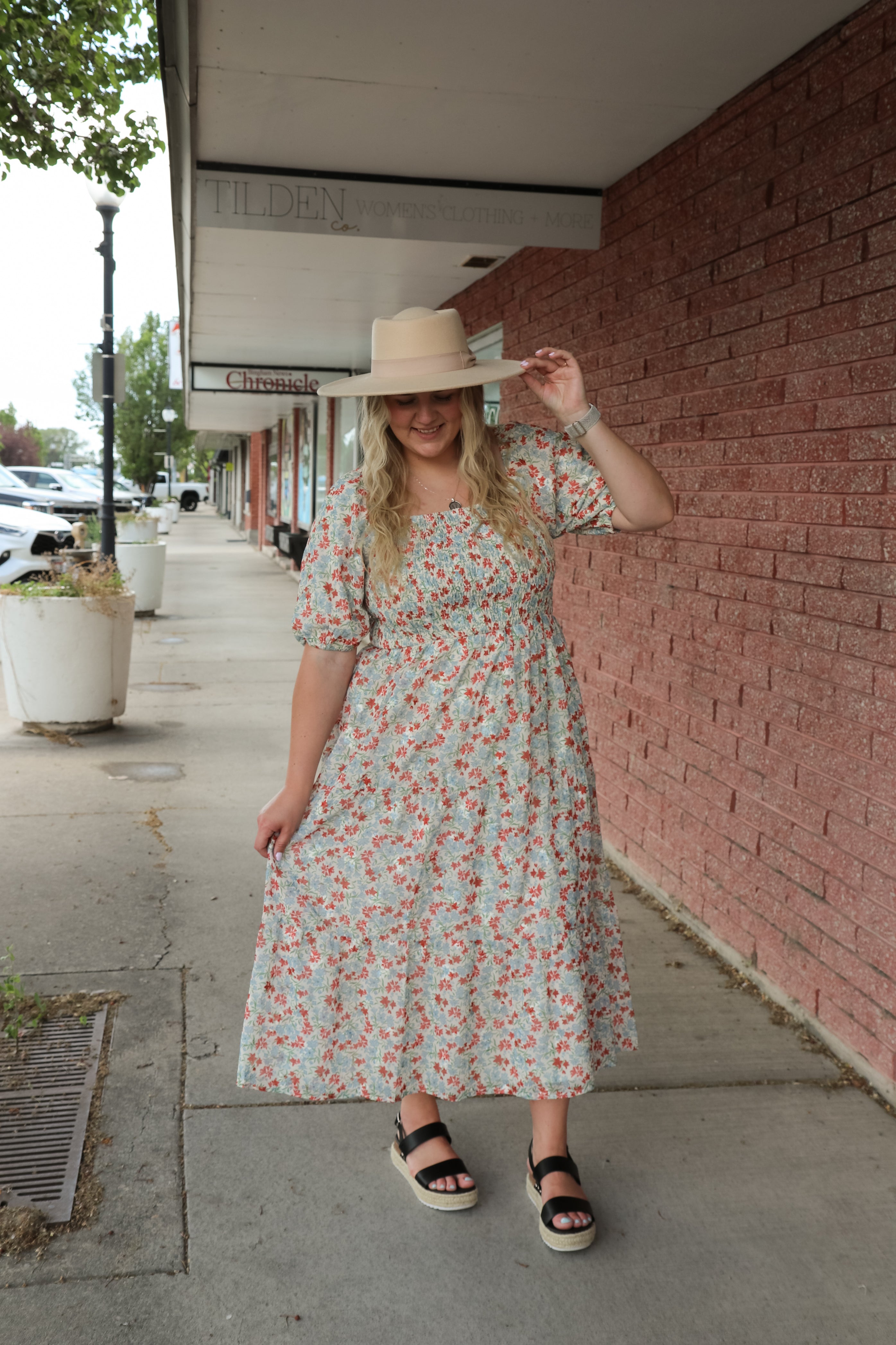 The Indigo Dress in Cherry Poppy Dress Mikarose- Tilden Co.