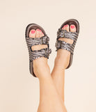 Intertwine Dual Woven Strap Slide in Pewter Shoes Ave Shops- Tilden Co.