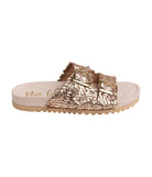 Intertwine Dual Woven Strap Slide in Champagne    Shoes Ave Shops- Tilden Co.