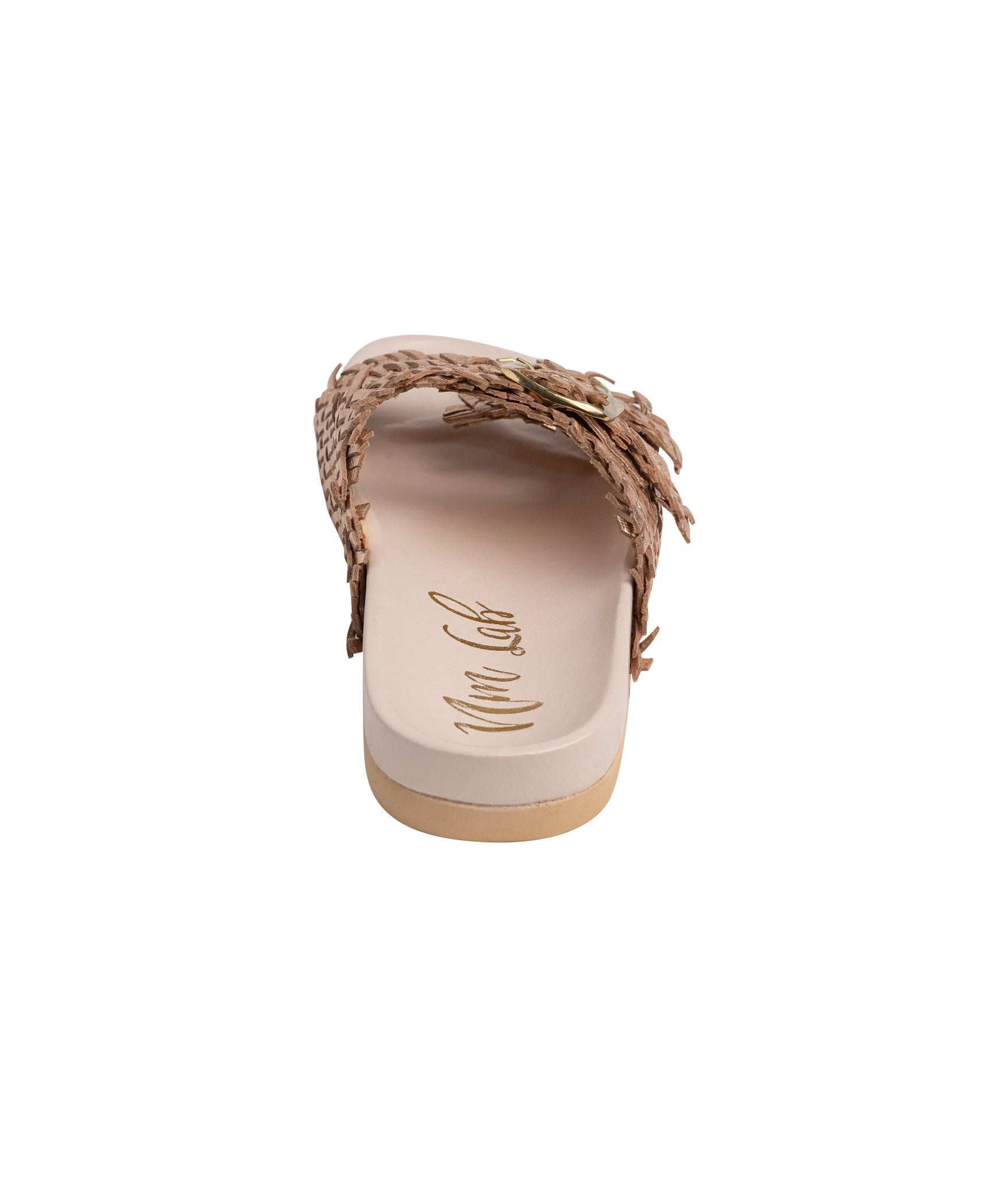 Intertwine Dual Woven Strap Slide in Champagne    Shoes Ave Shops- Tilden Co.