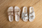 Intertwine Dual Woven Strap Slide in White    Shoes Ave Shops- Tilden Co.