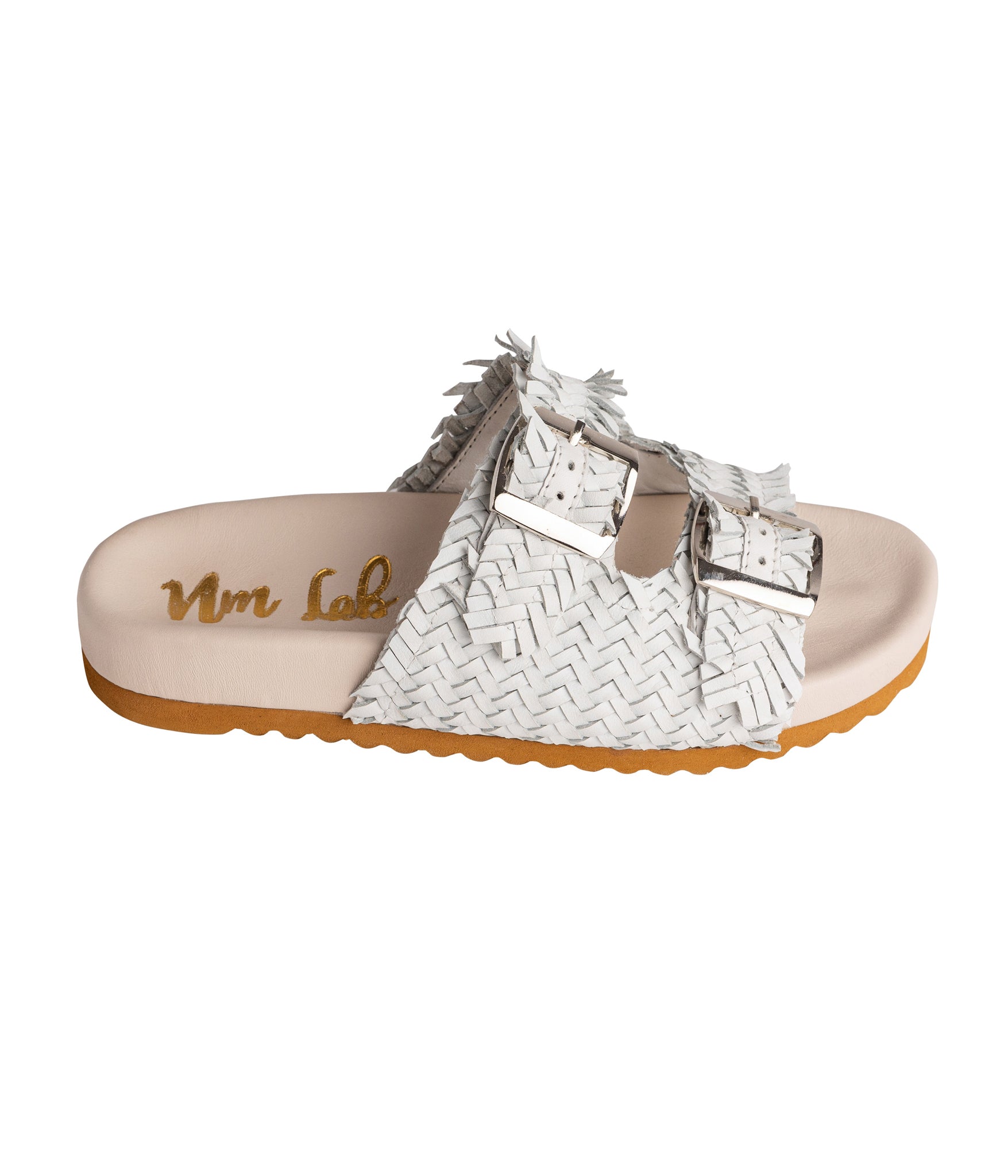 Intertwine Dual Woven Strap Slide in White    Shoes Ave Shops- Tilden Co.