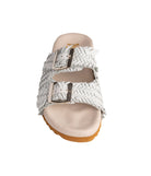 Intertwine Dual Woven Strap Slide in White    Shoes Ave Shops- Tilden Co.