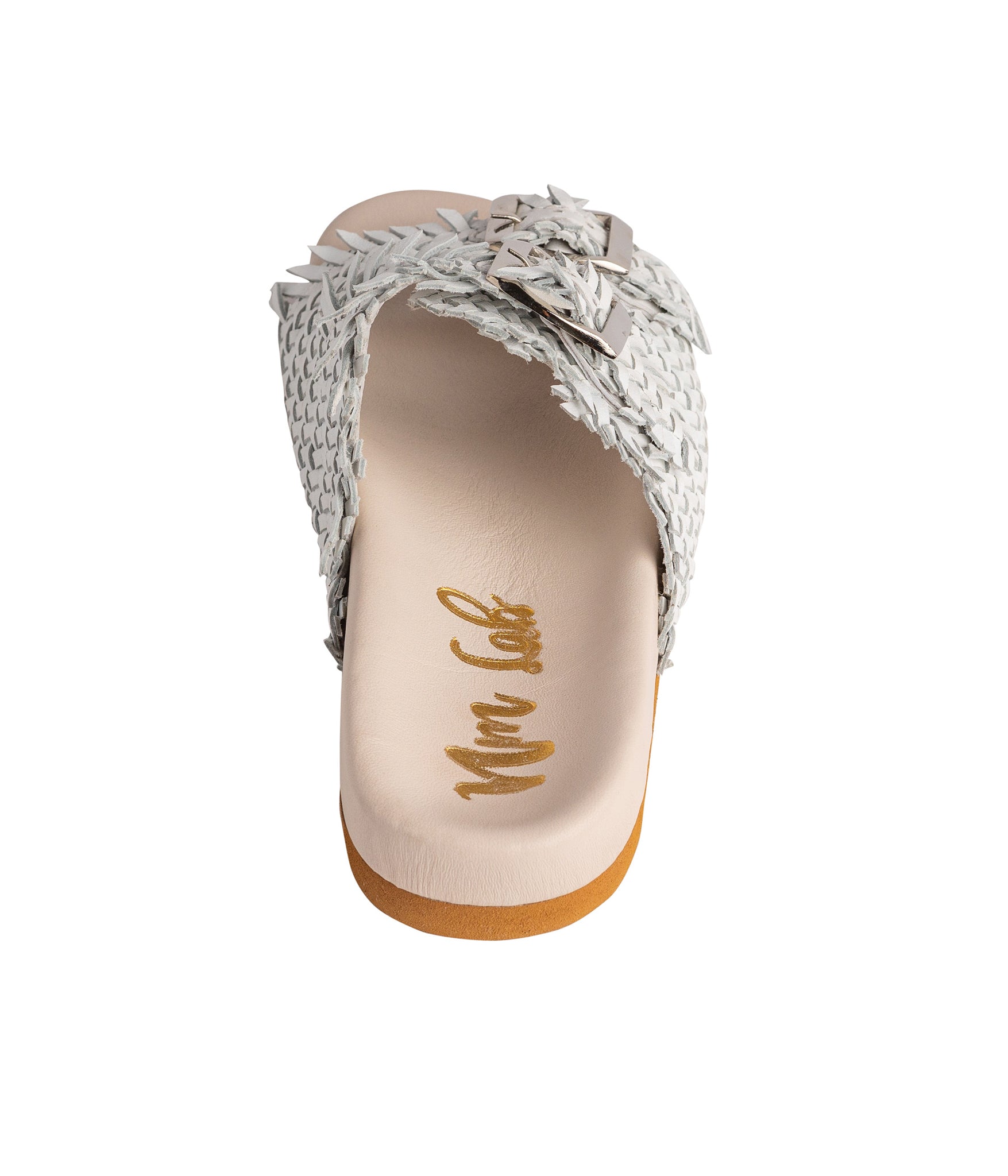 Intertwine Dual Woven Strap Slide in White    Shoes Ave Shops- Tilden Co.