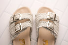 Intertwine Dual Woven Strap Slide in White    Shoes Ave Shops- Tilden Co.